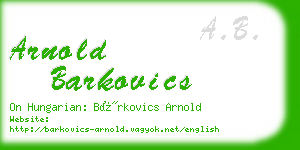 arnold barkovics business card